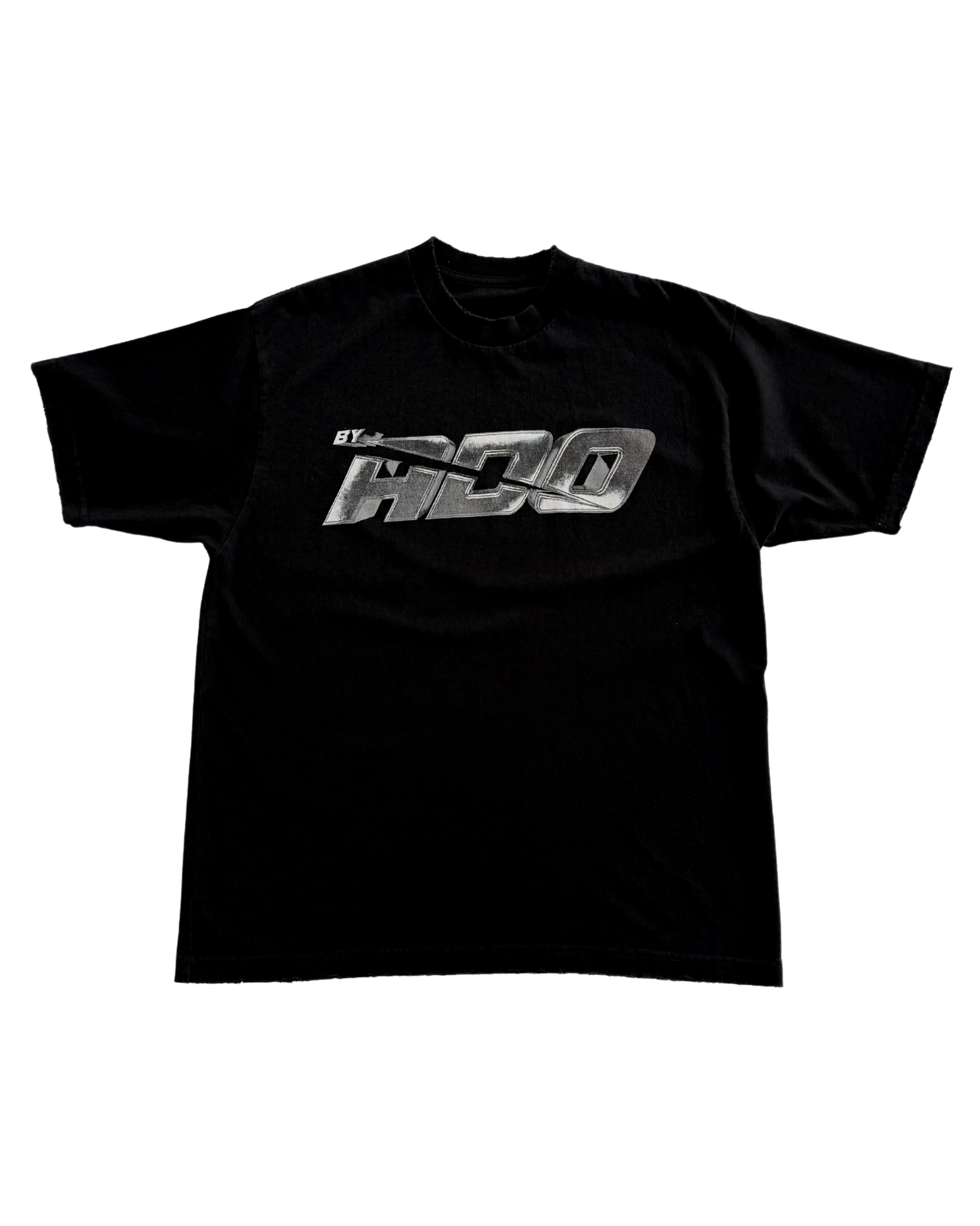 Logo vintage black distress tee