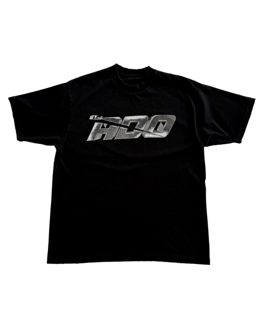 Logo vintage black distress tee