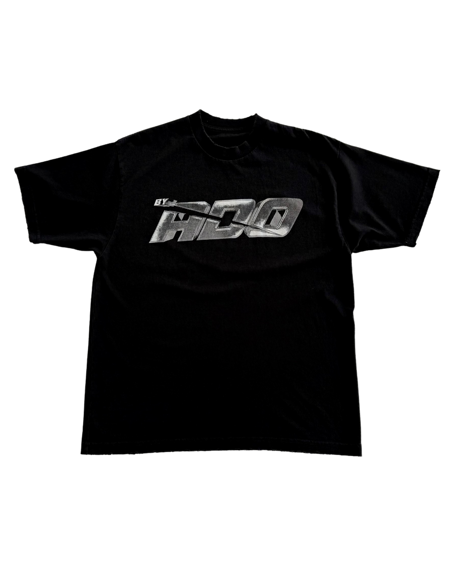 Logo vintage black distress tee