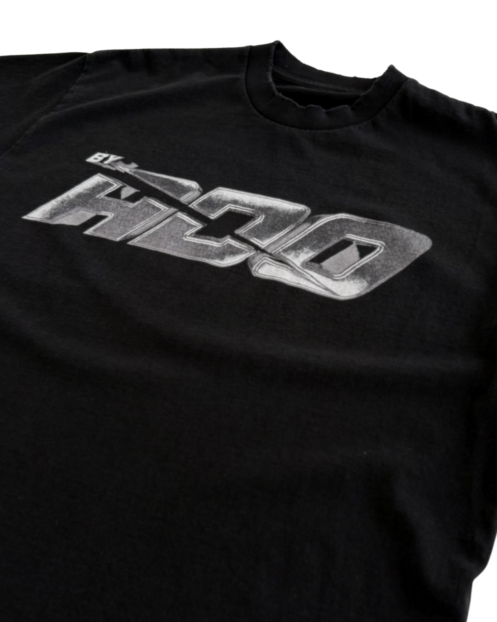 Logo vintage black distress tee