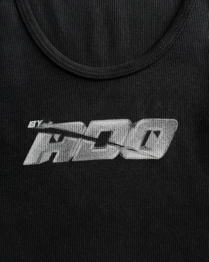 logo black crop top