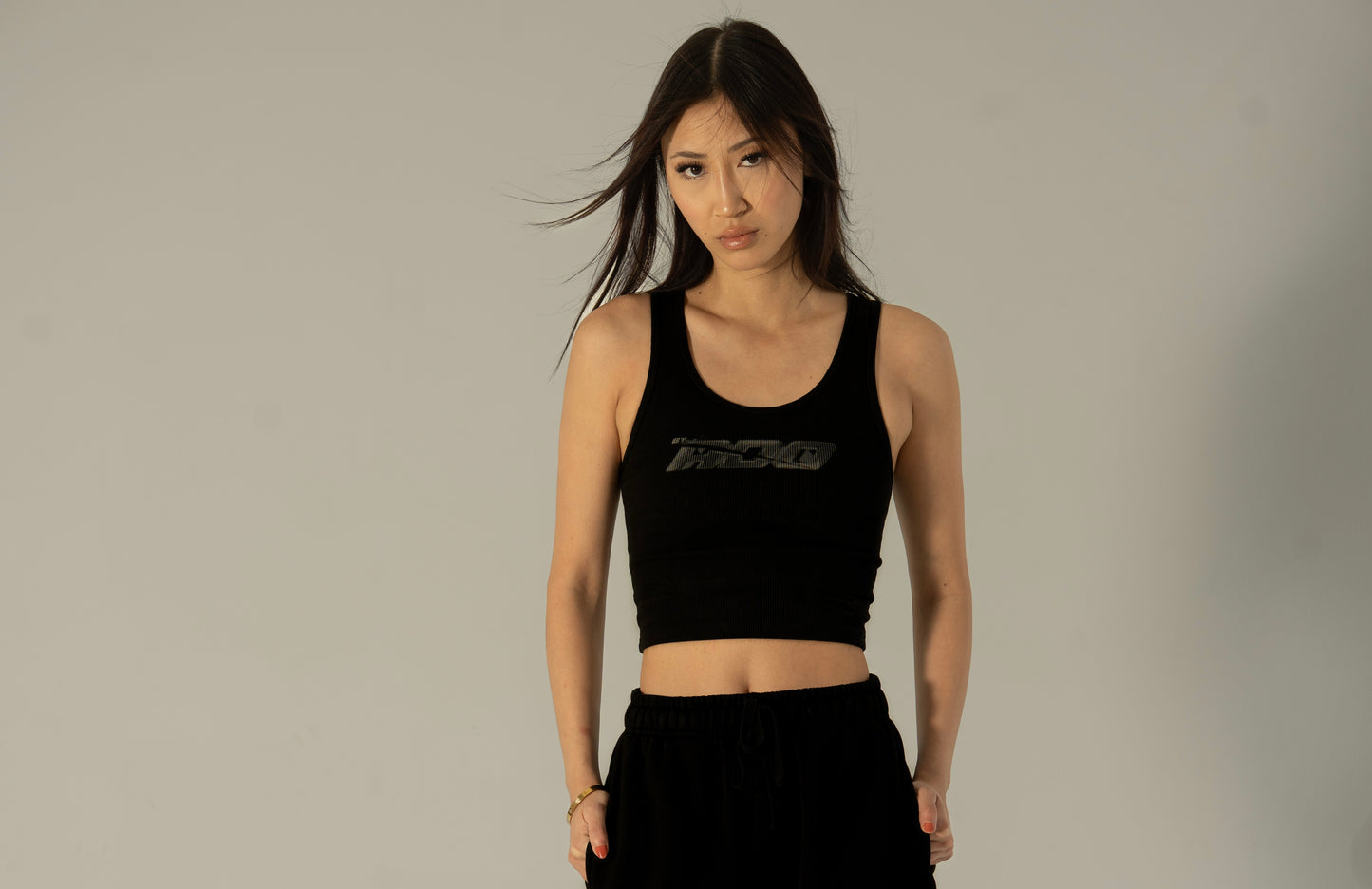 logo black crop top